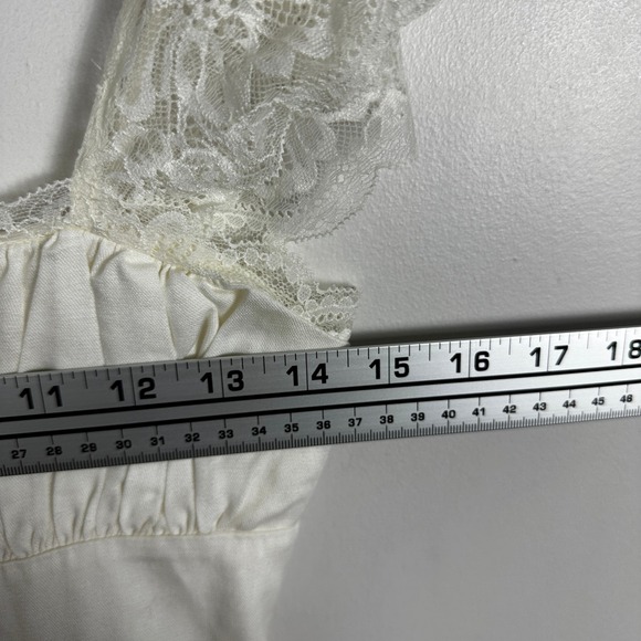 House of CB Kaia Ivory A-Neck Corset Mini Dress Back Lace Womens Sz Small Linen - Picture 14 of 16